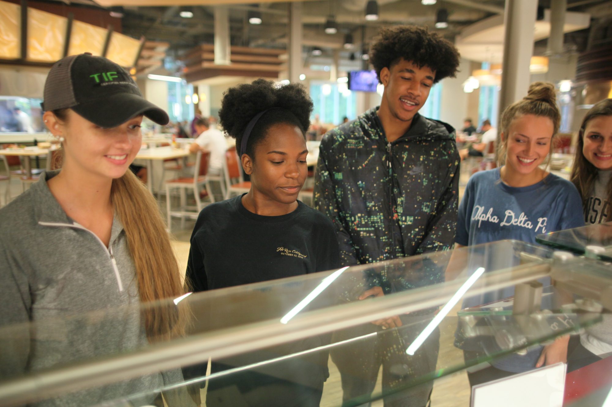 Students being served at dining hall