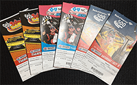 photo of NASCAR race tickets, 2 each to three races, Oct. 6-8