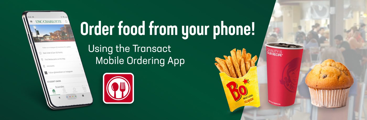 Order food from your phone using the Transact Mobile Ordering App