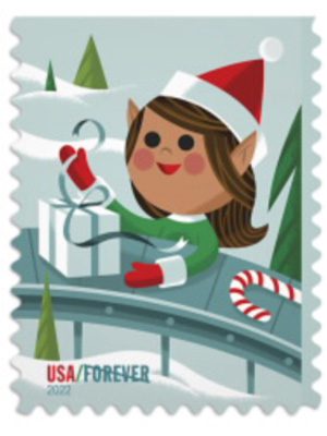 holiday elf stamp