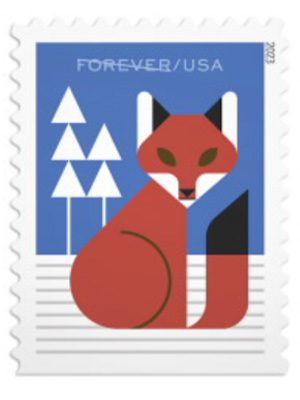 winter fox stamp