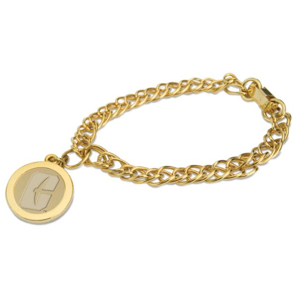 Gold-colored chain bracelet with engraved All-in-C logo charm