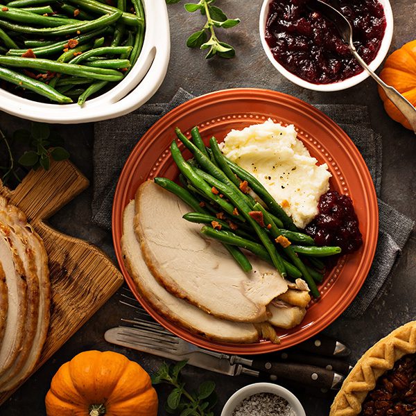 plate of thanksgiving food